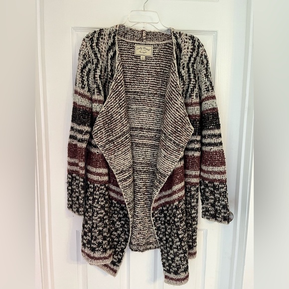 Lucky Brand longer Cardigan Sweater Waterfall Collar - Picture 1 of 4